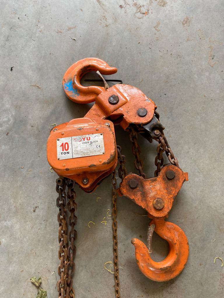 2x TOYO 10 Ton Kettingtakel - Handmatig, Ophalen of Verzenden, Gebruikt, Handmatig