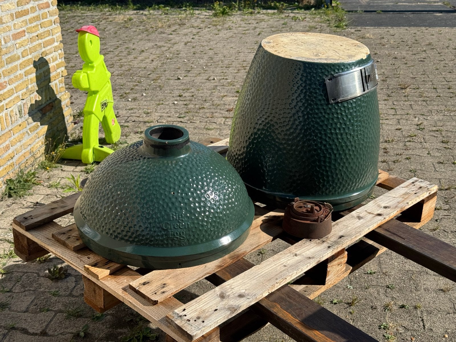 Big Green Egg Large onderdelen (koepel en basis), Tuin en Terras, Ophalen, Gebruikt