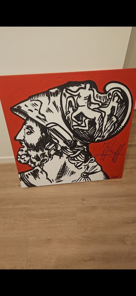 Ajax Graffiti schilderij, Ophalen, Schilderij, Overige technieken, Handgemaakt
