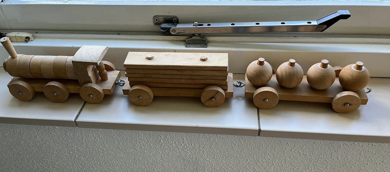 Houten speelgoed, Ophalen of Verzenden, Zo goed als nieuw, Duw- of Trekspeelgoed