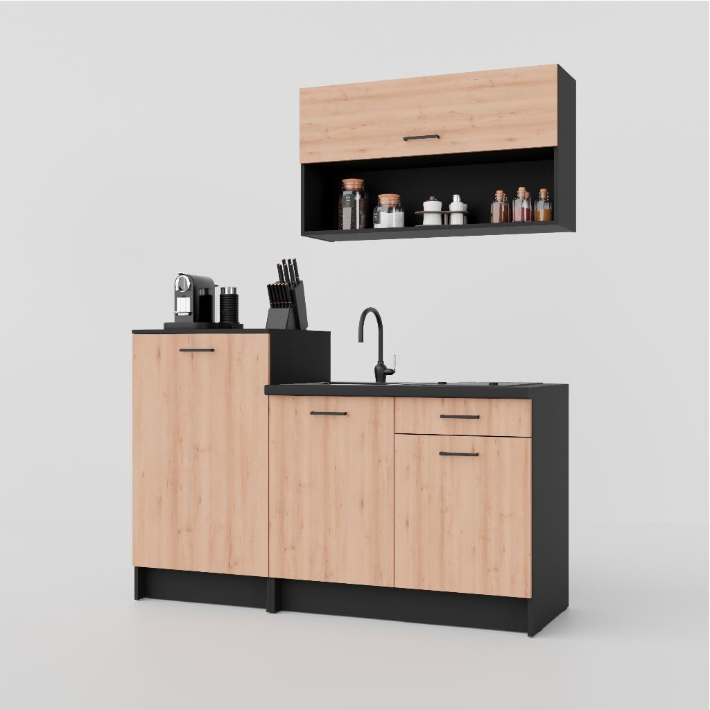 keuken nieuw 160 cm beste deal beste prijs nieuw actie sale, Zwart, 150 tot 200 cm, Nieuw, Ophalen of Verzenden