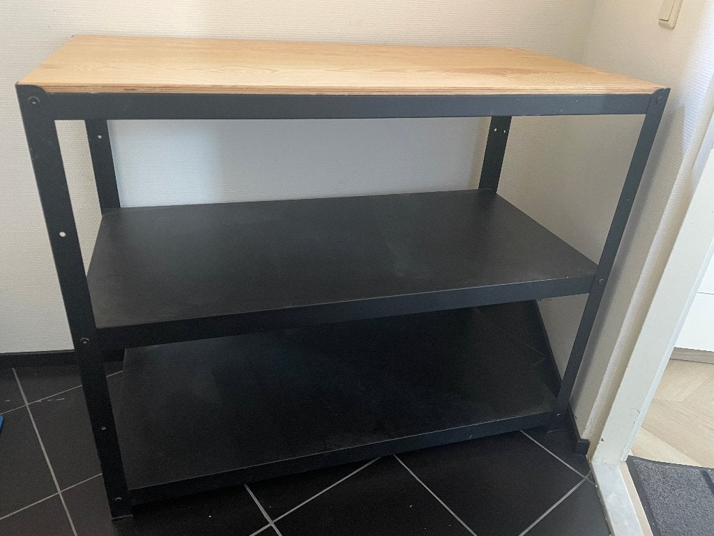 Ikea Bror werktafel/keukeneiland zwart/grenen, Huis en Inrichting, Tafels | Bijzettafels, Ophalen, Overige materialen, Gebruikt