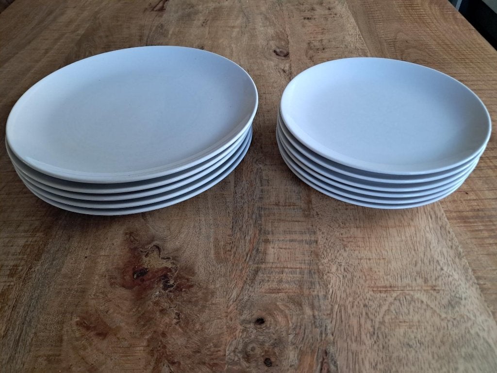 IKEA fargklar servies,  set wit borden kommen, Gebruikt, Keramiek, IKEA, Ophalen of Verzenden