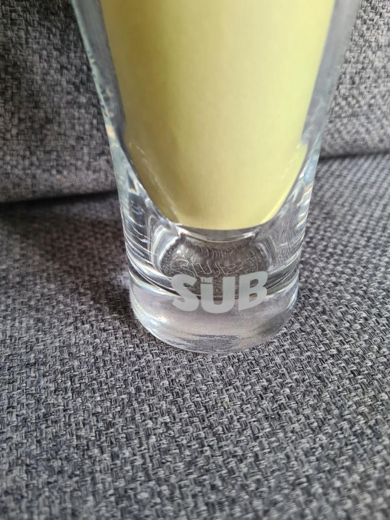 Heineken The SUB Ellipse glas logo bronskleurig, Verzamelen, Biermerken, Nieuw, Glas of Glazen, Heineken, Ophalen of Verzenden