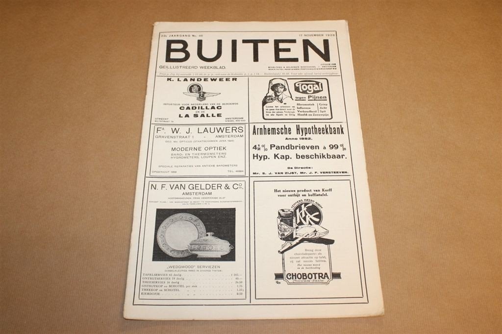 Magazine - Buiten - 17 november 1928, Verzamelen, Ophalen of Verzenden, 1920 tot 1940, Knipsel(s)