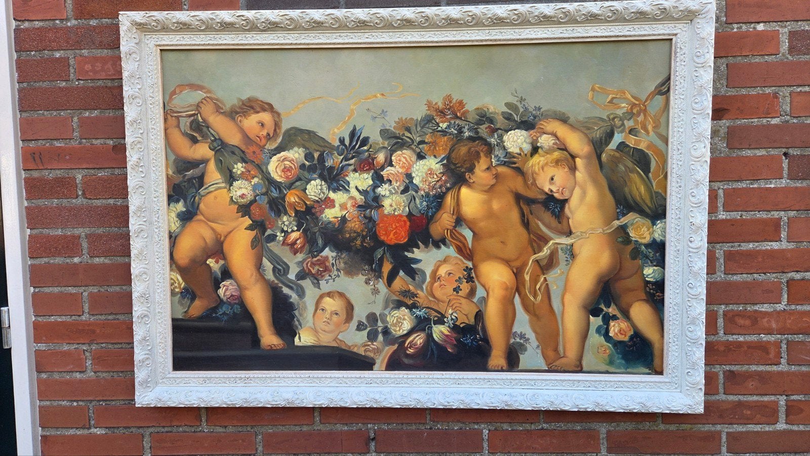 prachtige schilderij olie verf 120 x 84, Antiek en Kunst, Kunst | Schilderijen | Klassiek, Ophalen of Verzenden