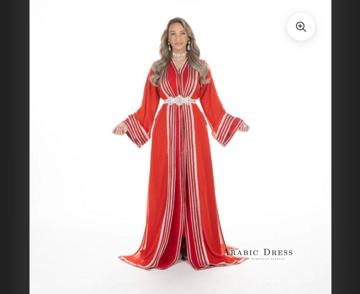 Elegante Marokkaanse Jurk - Arabic Dress XL (2-delig), Maat 46/48 (XL) of groter, Nieuw, Ophalen of Verzenden, Rood