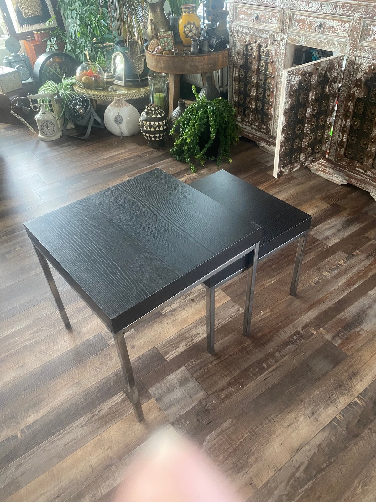 Set van twee IKEA Klubbo tafels, Huis en Inrichting, Minder dan 55 cm, Gebruikt, Vierkant, Ophalen