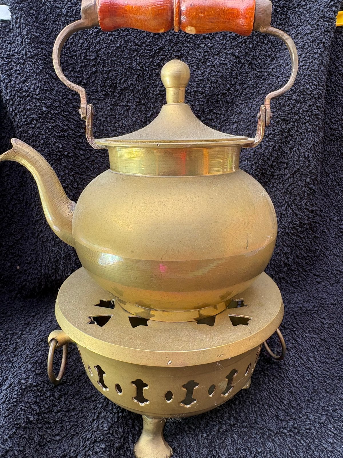 Vintage Koperen Theepot met Rechaud - Oosters Design, Ophalen of Verzenden