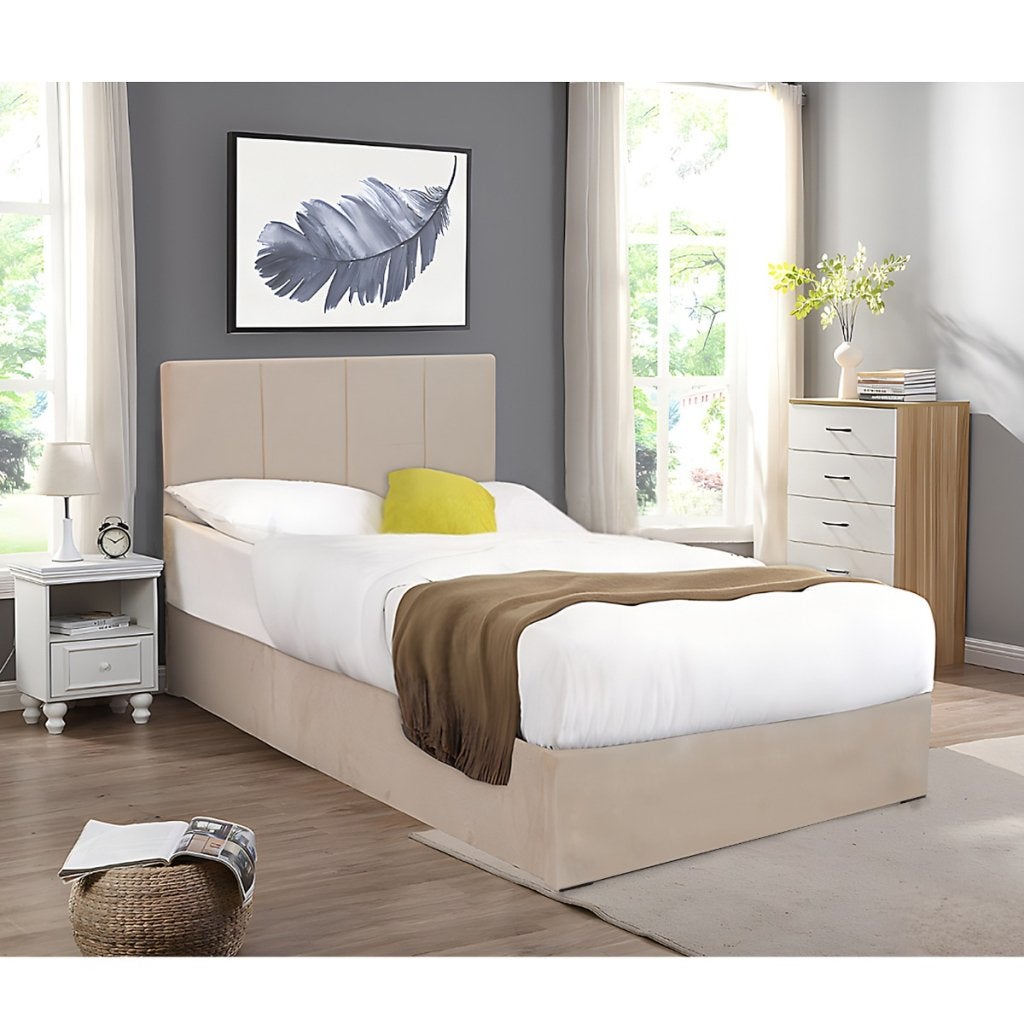 Dubai opbergbed twijfelaar - 120x200 - Beige, Huis en Inrichting, Niet ingevuld, Niet ingevuld, Niet ingevuld