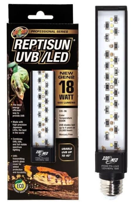 zoo med uvb led lampen, Dieren en Toebehoren, Reptielen en Amfibieën | Toebehoren, Ophalen of Verzenden, Zo goed als nieuw, Verlichting