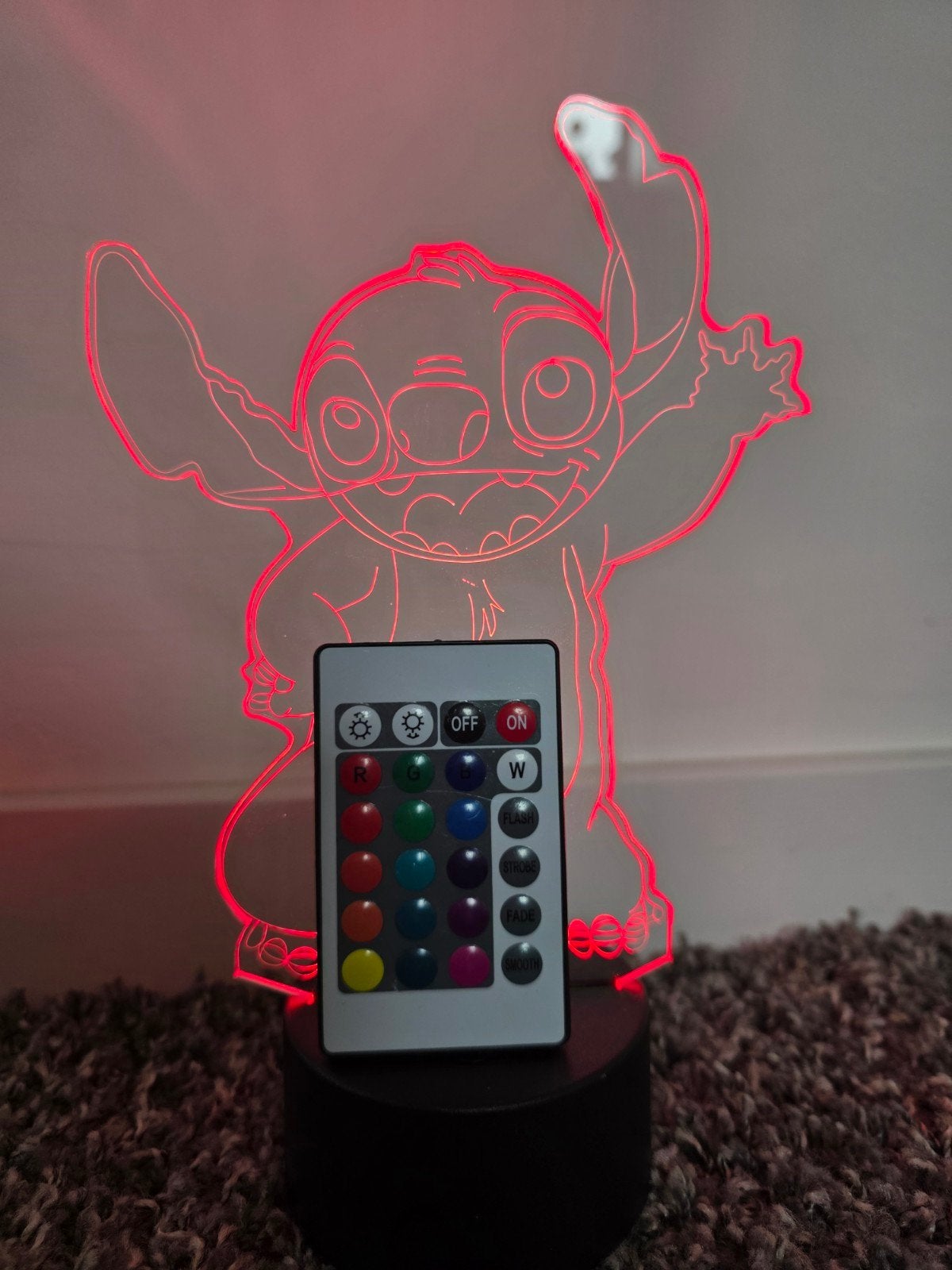Stitch LED Lamp met Verstelbare Kleuren, Meerkleurig, Kunststof, Ophalen of Verzenden, Zo goed als nieuw