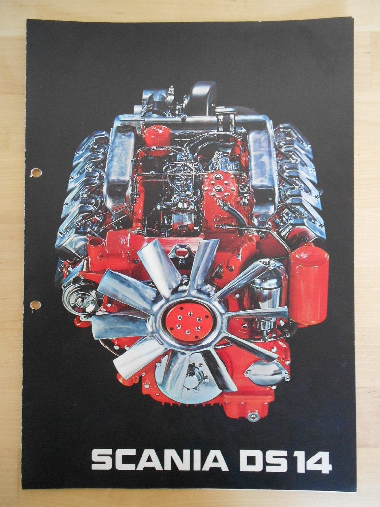 Scania 14 Liter V8 Motor Brochure 1971 – DS14 140, Gelezen, Ophalen of Verzenden, Overige merken, Scania