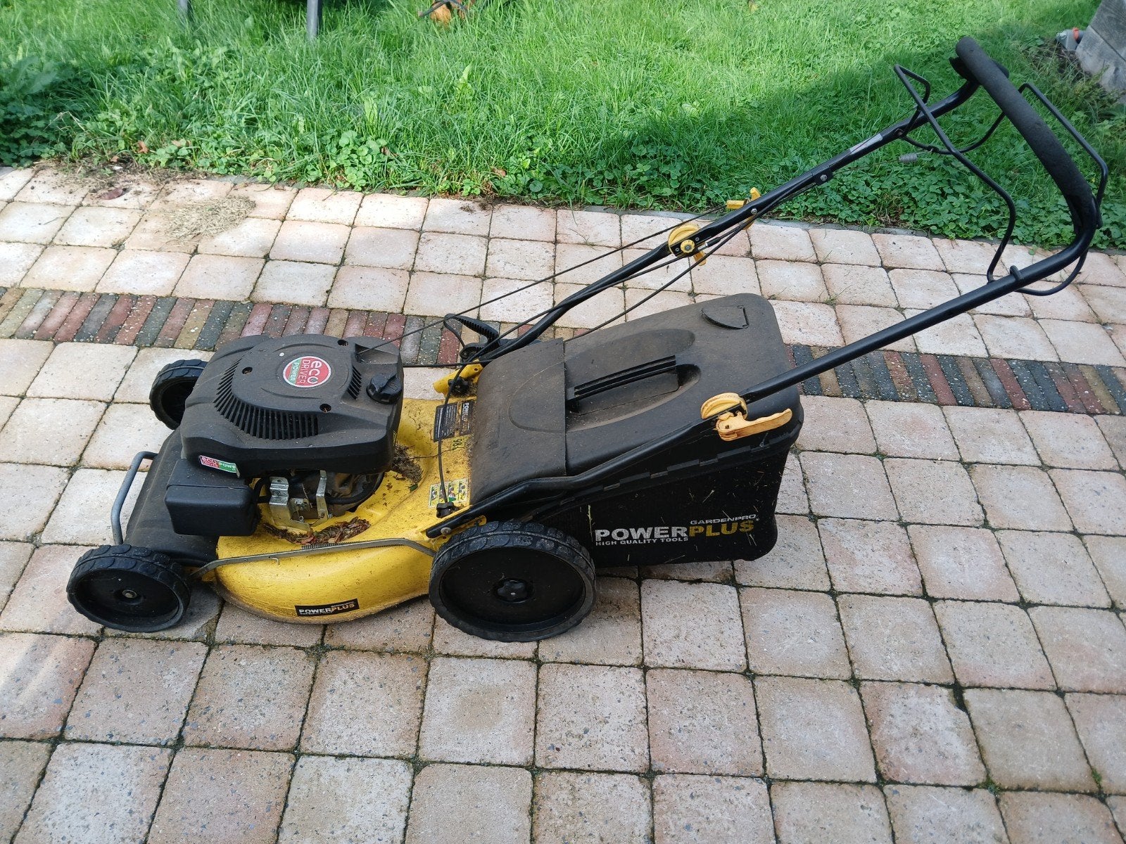 Power Plus Grasmaaier 51cm breed - Benzine, Tuin en Terras, Ophalen, Cirkelmaaier, Gebruikt, Power Plus