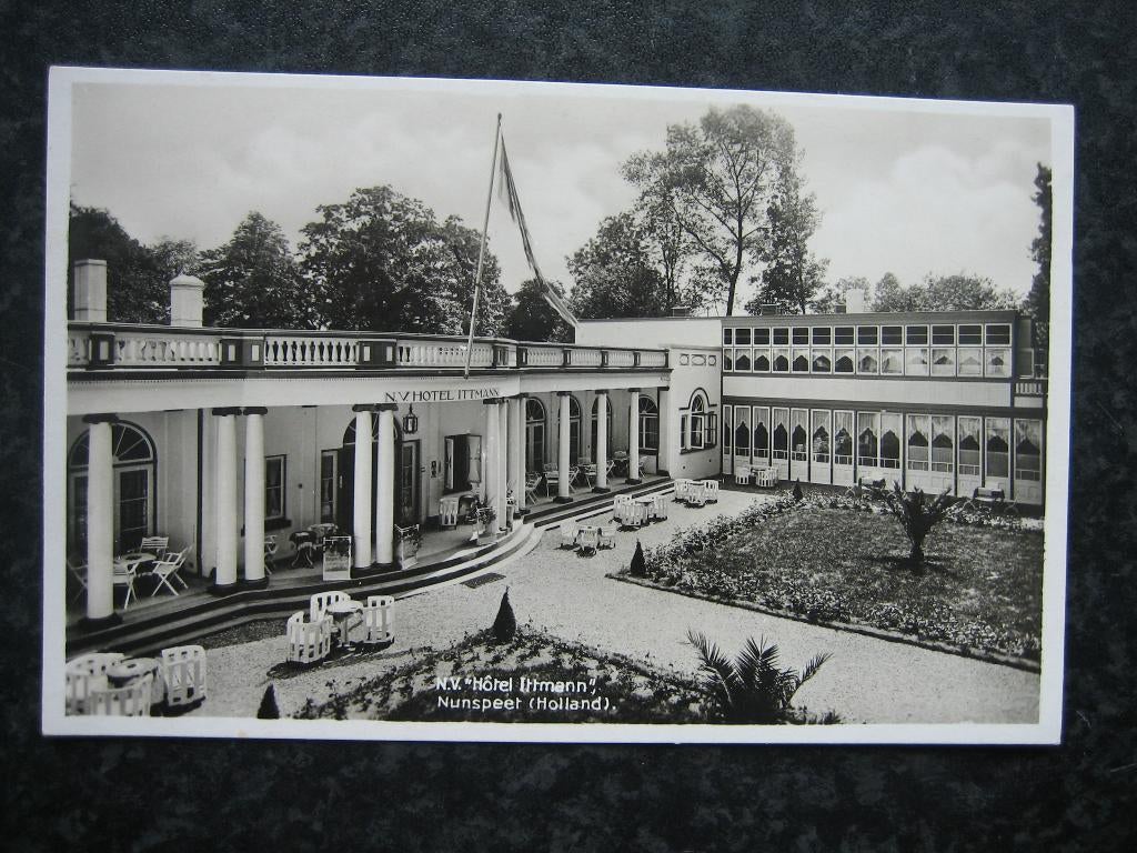 NUNSPEET Hotel Ittmann Text midden onder 2 regels 1932, Ophalen of Verzenden, 1920 tot 1940, Gelderland