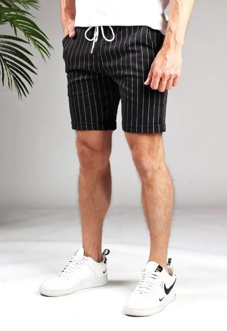Cotton District zwart krijtstreep shorts broek, maat S, Cotton District, Zwart, Ophalen of Verzenden, Gedragen
