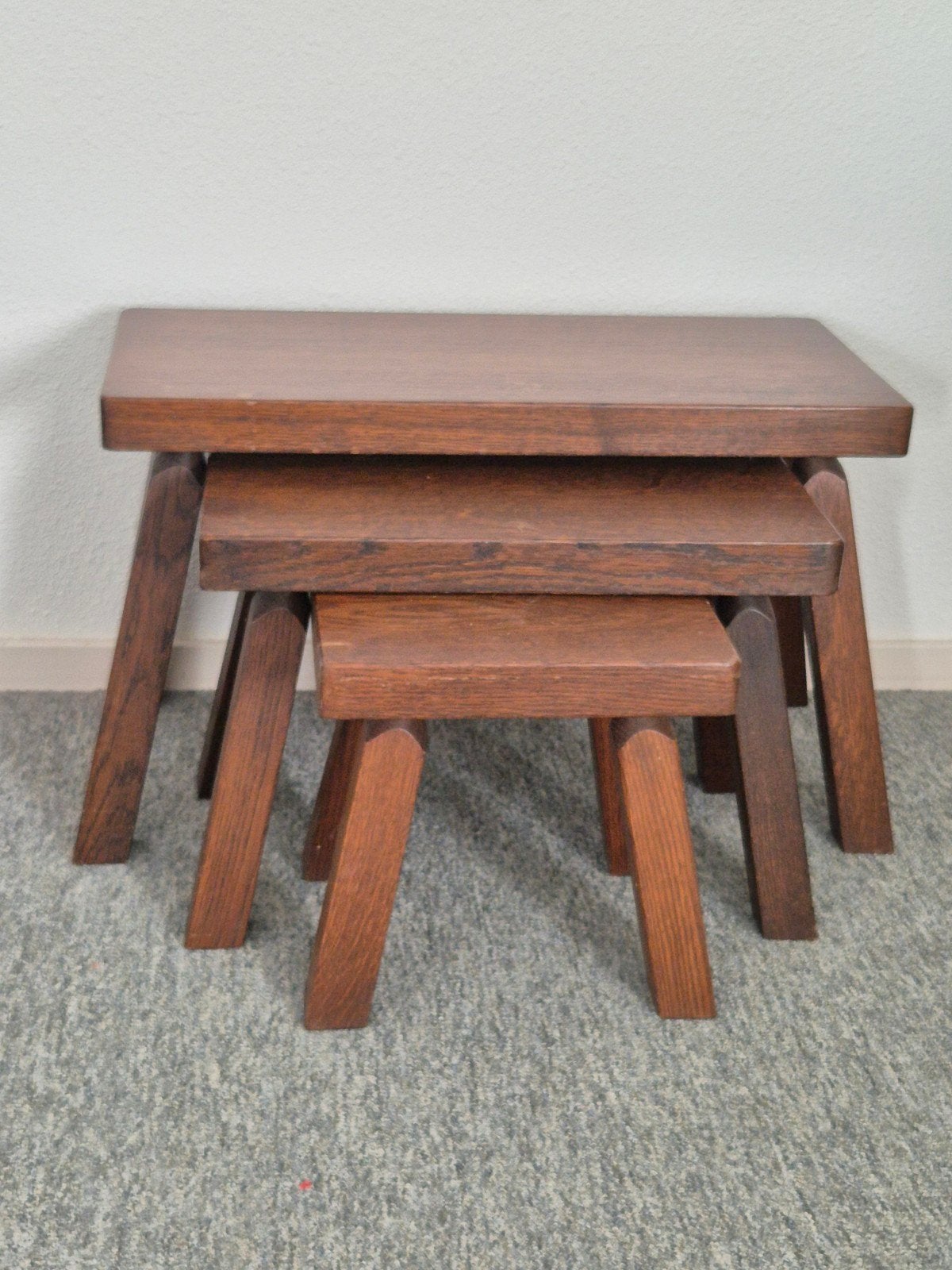 Set eiken bijzettafels, Ophalen, Rechthoekig, Minder dan 55 cm, Minder dan 45 cm