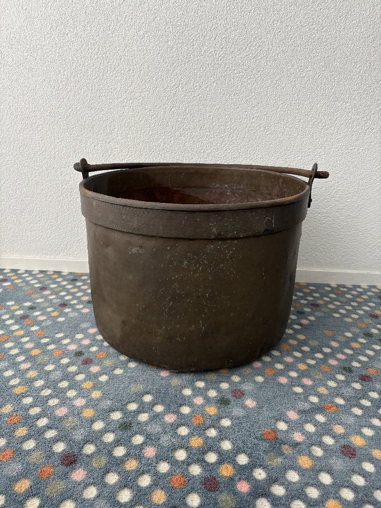 Antieke Koperen Ketel met Handvat - Decoratief, Ophalen, Koper
