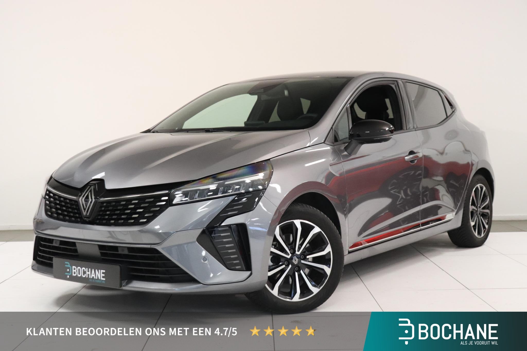Renault Clio 1.6 E-Tech Full Hybrid 145 techno | 360 camer, Gebruikt, Met garantie (alle), Leder en Stof, 23 km/l