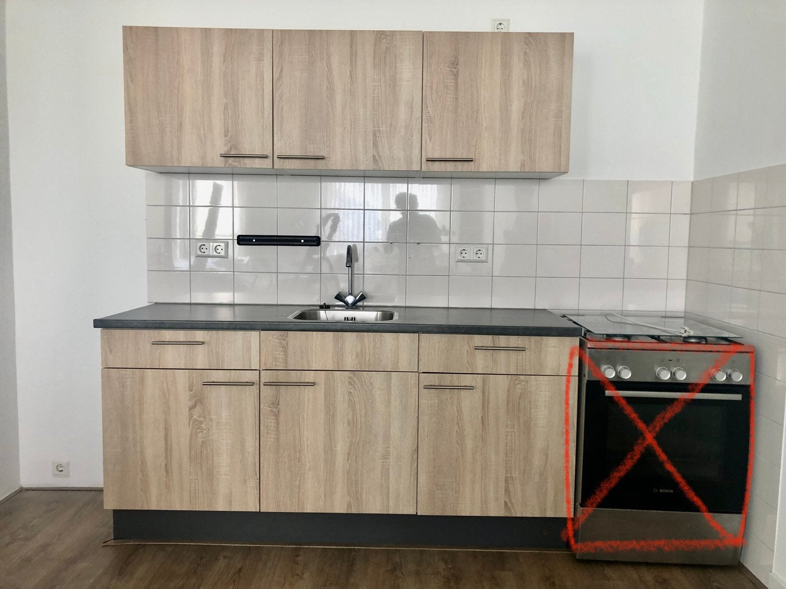 Bruijnzeel complete keukenblok met boven- en onderkasten, Ophalen, Gebruikt, Bruin, 100 tot 150 cm