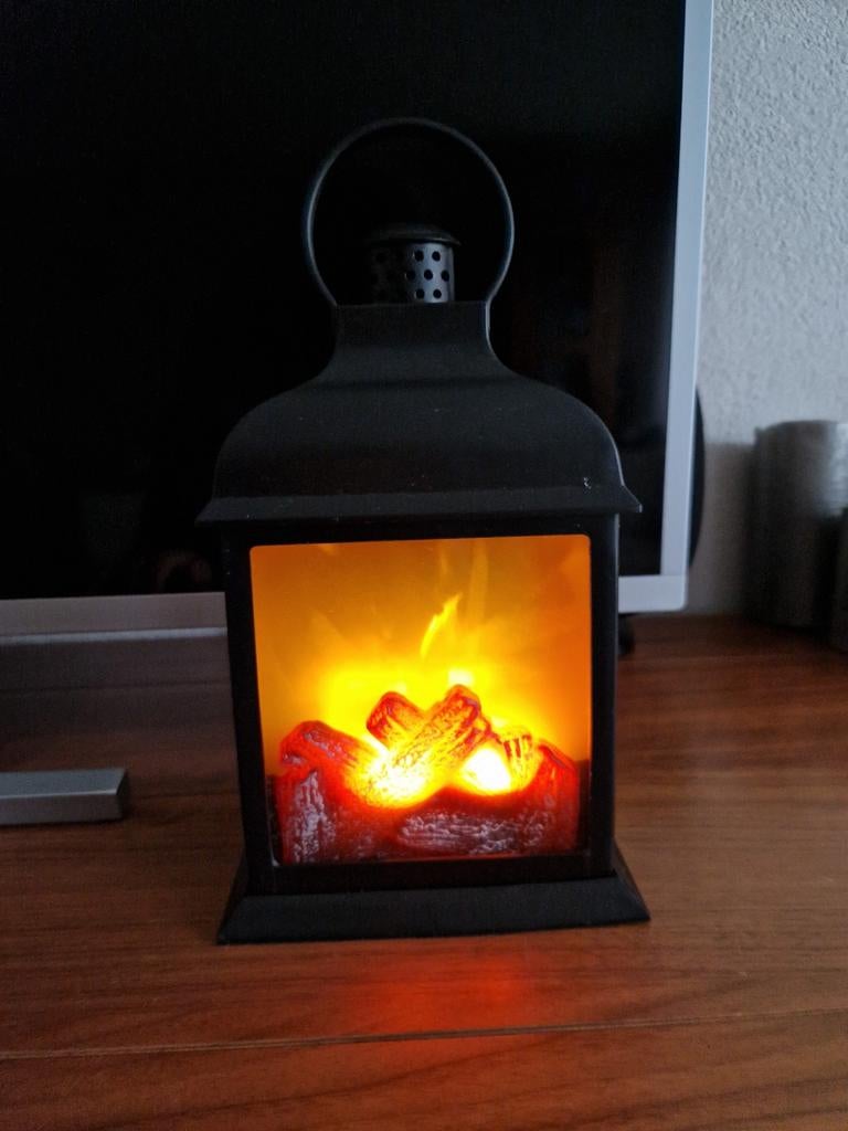 Sfeer haard lantaarn, Ophalen of Verzenden, Zo goed als nieuw, Kunststof, Minder dan 50 cm