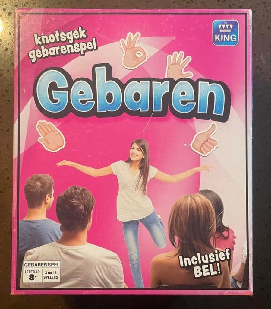 Spel GEBAREN / Hints hilarisch spel COMPLEET!, Hobby en Vrije tijd, Gezelschapsspellen | Overige, Zo goed als nieuw, Een of twee spelers