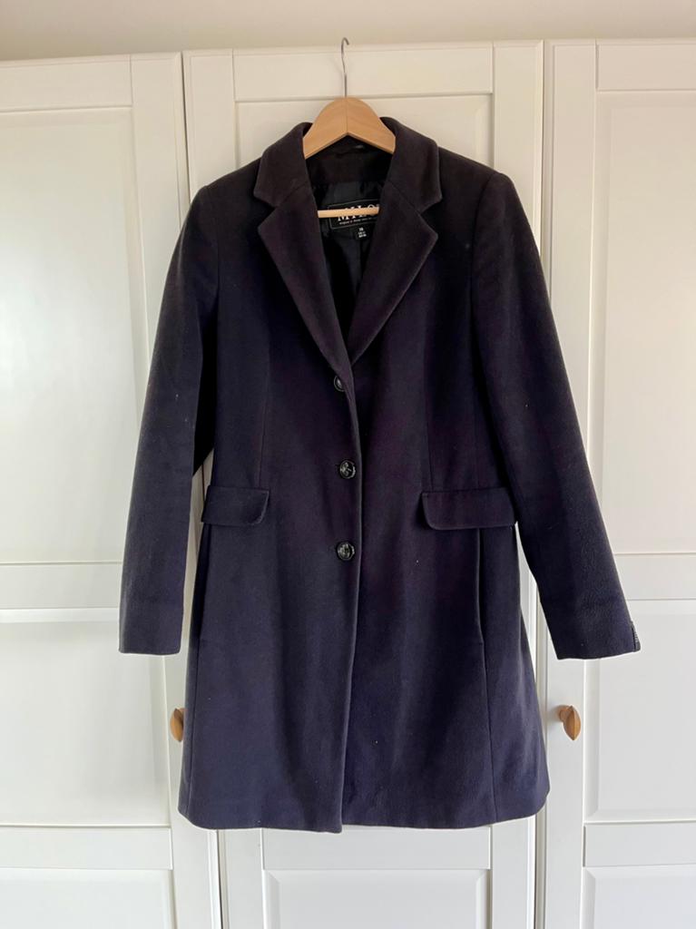 Milo wollen jas, maat 38, Kleding | Dames, Jassen | Winter, Ophalen of Verzenden, Zo goed als nieuw, Maat 38/40 (M), Blauw