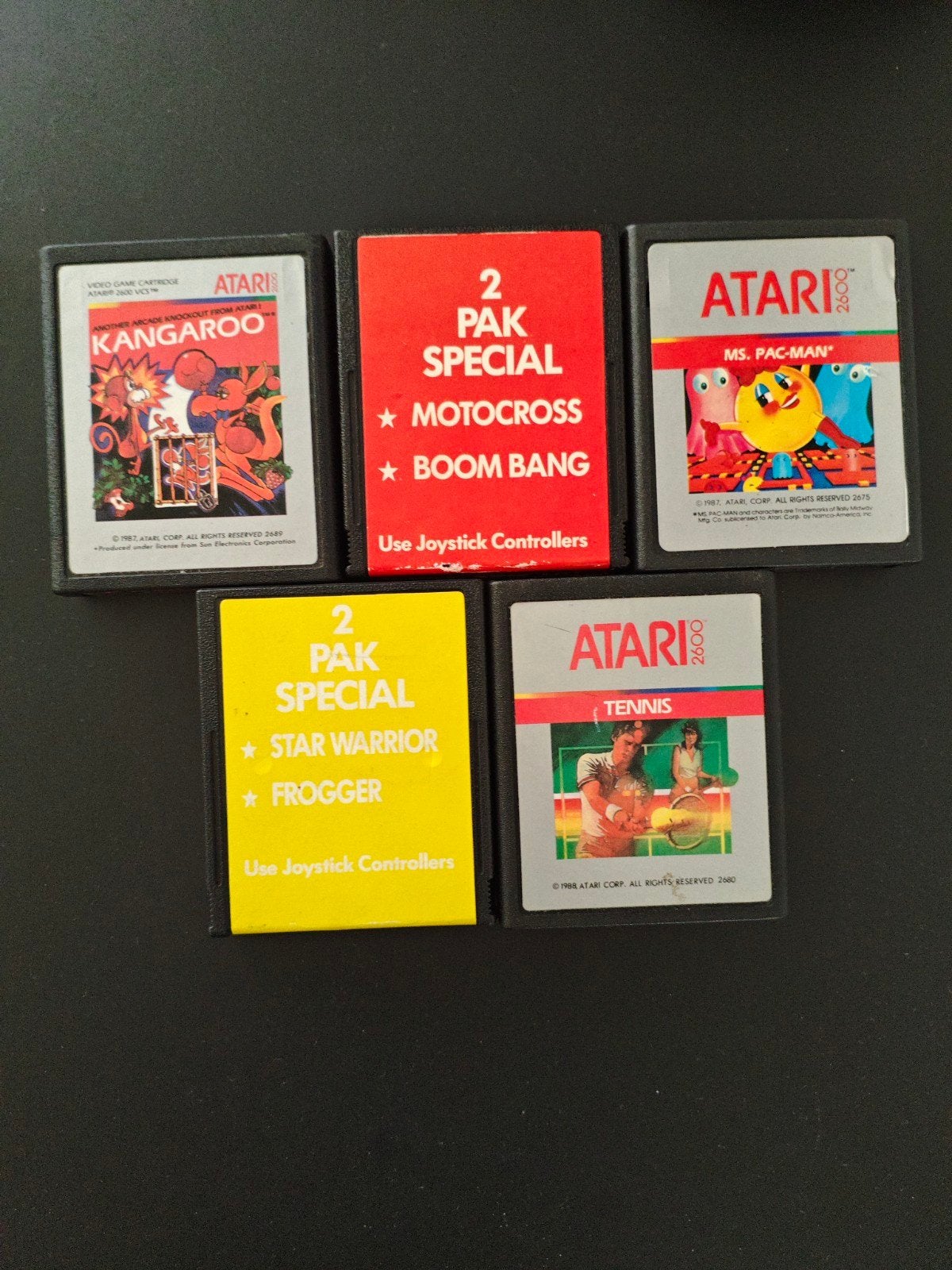 Atari 2600 Spellen: Kangaroo, Ms. Pac-Man, Tennis en meer, Gebruikt, Overige genres, 1 speler, Ophalen of Verzenden