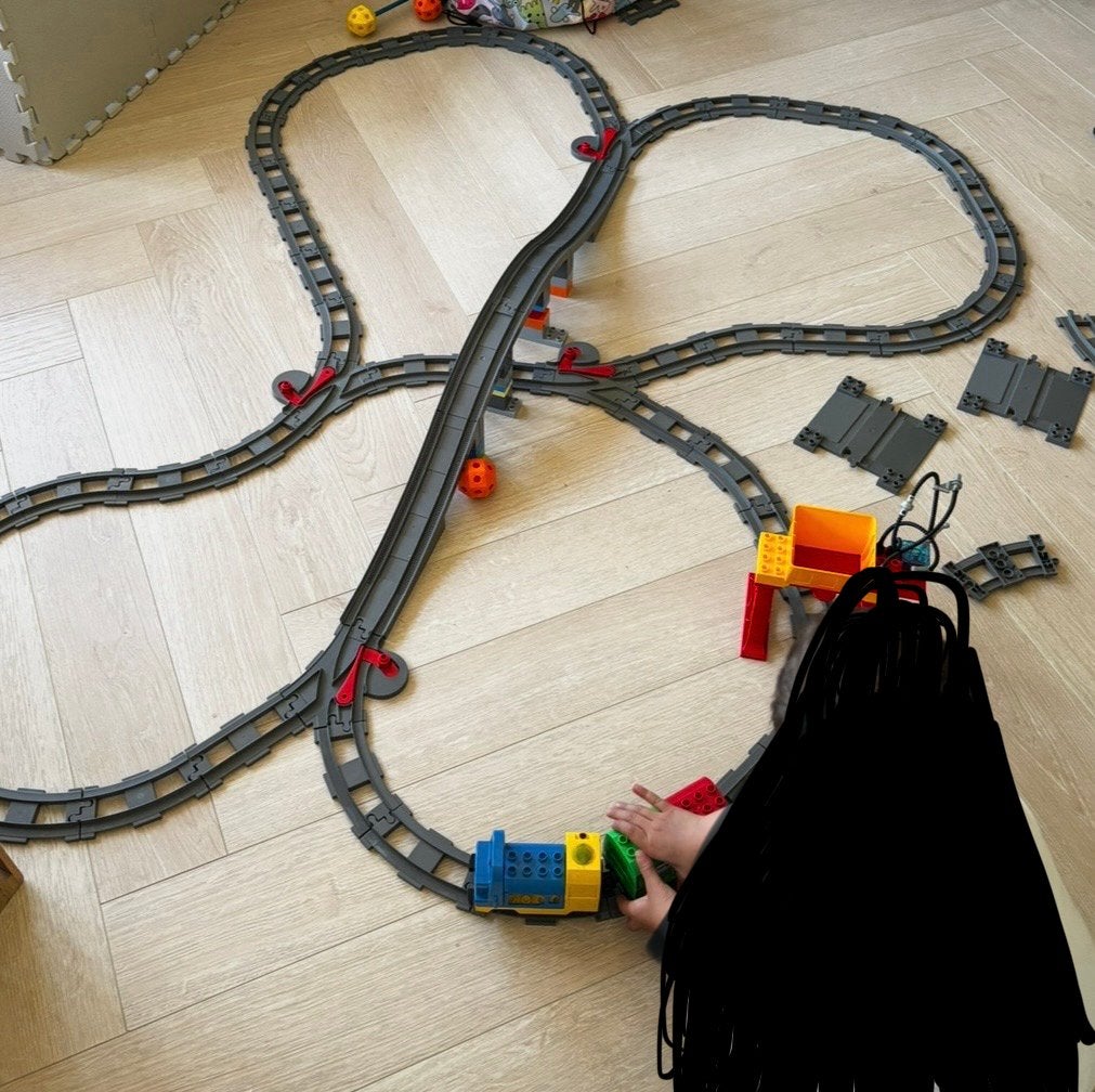 Lego Duplo zelfrijdende trein grote bak rails en accessoires, Ophalen, Gebruikt, Overige thema's, Compleet