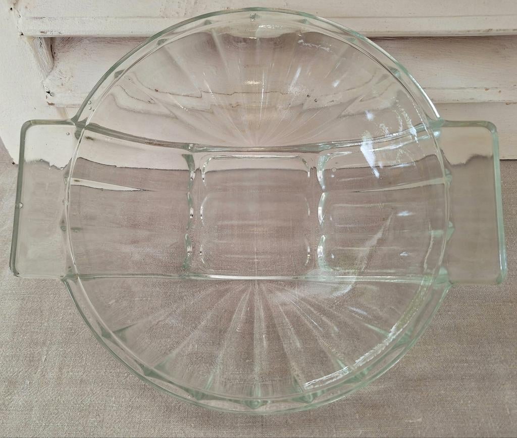 Art deco helder persglas schaal, Frankrijk, Antiek en Kunst, Antiek | Glas en Kristal, Ophalen of Verzenden