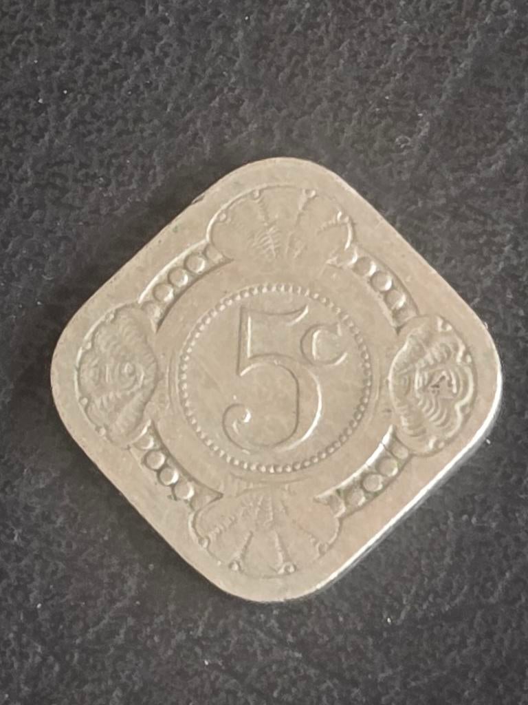 5 cent munt Nederland vierkante stuiver, Postzegels en Munten, Munten | Nederland, Ophalen of Verzenden, Koningin Wilhelmina