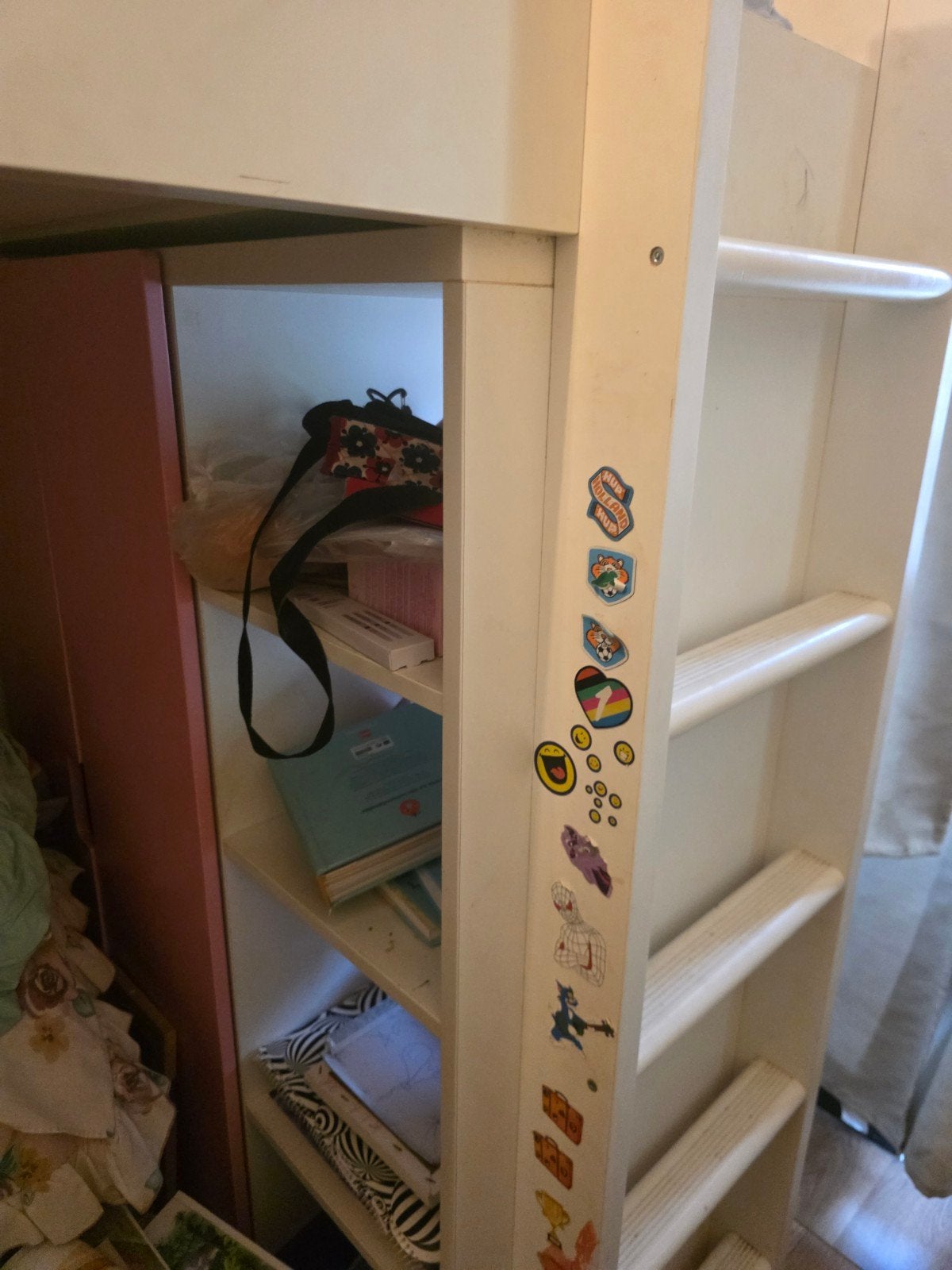 IKEA Hoogslaper met Kast en Uitschuifbaar Bureau, Huis en Inrichting, Ophalen, Eenpersoons, Zo goed als nieuw, 90 cm