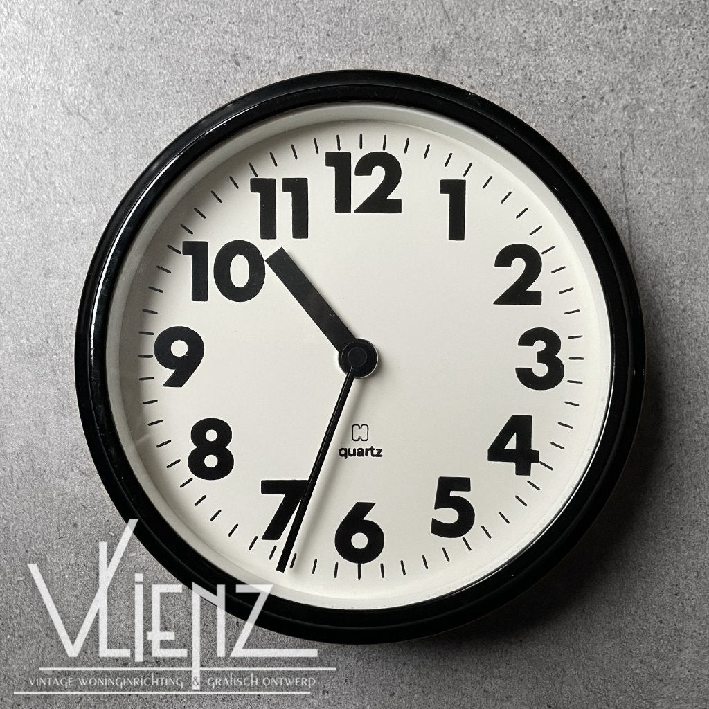 Vintage, retro, industriële Hema Quartz klok, wandklok, Ophalen of Verzenden, Huis en Inrichting