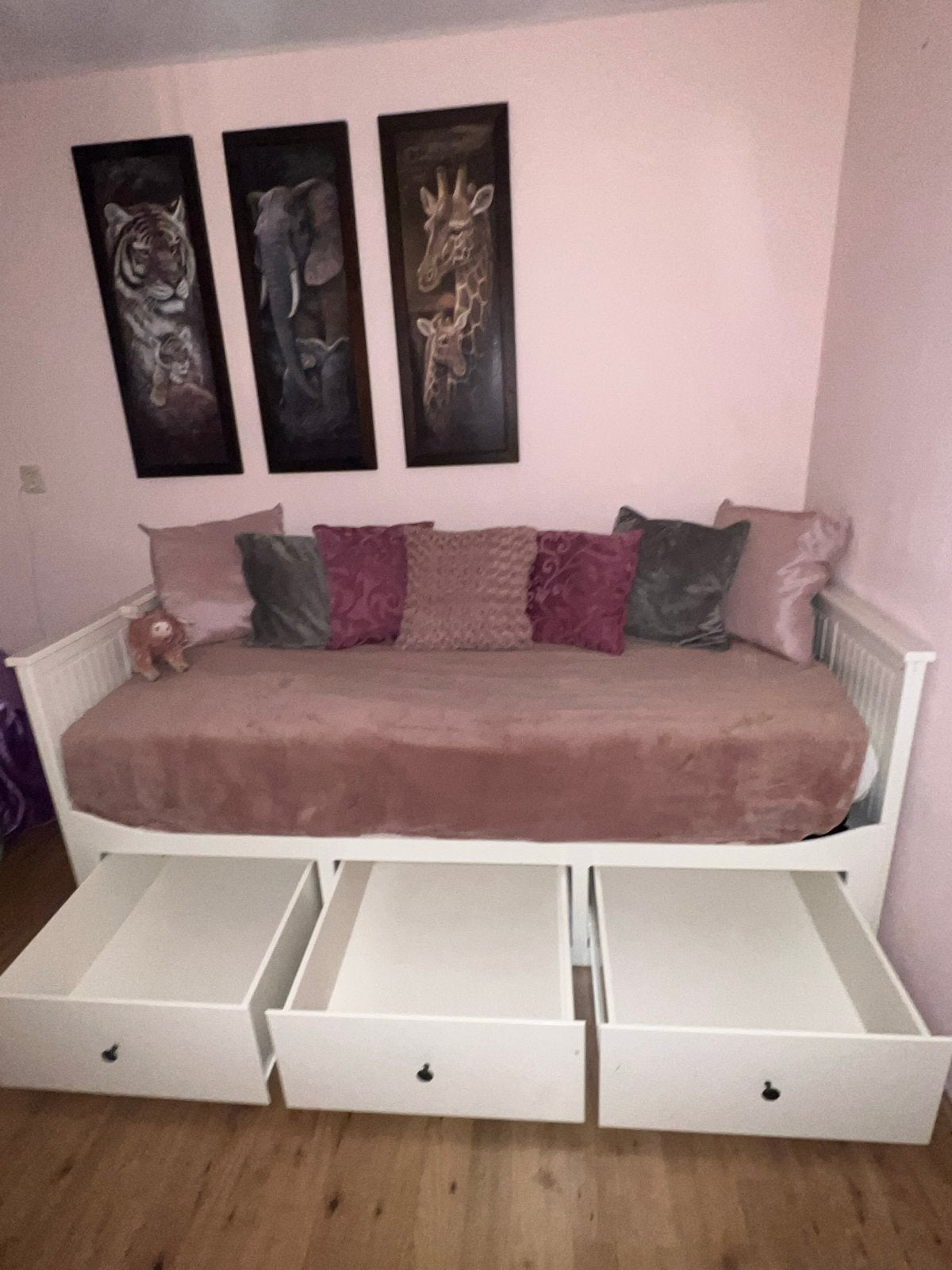 Ikea Hemnes bedbank wit uitschuifbaar bed met lades 90x200cm, Ophalen, 90 cm, Eenpersoons, Wit