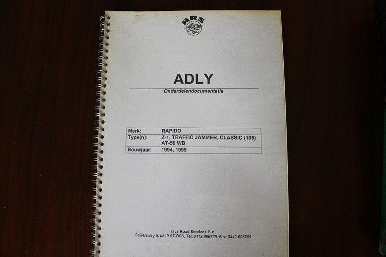 ADLY Rapido Z1 Traffic Jammer 105 1994/95 onderdelen boek, Ophalen of Verzenden, Gebruikt