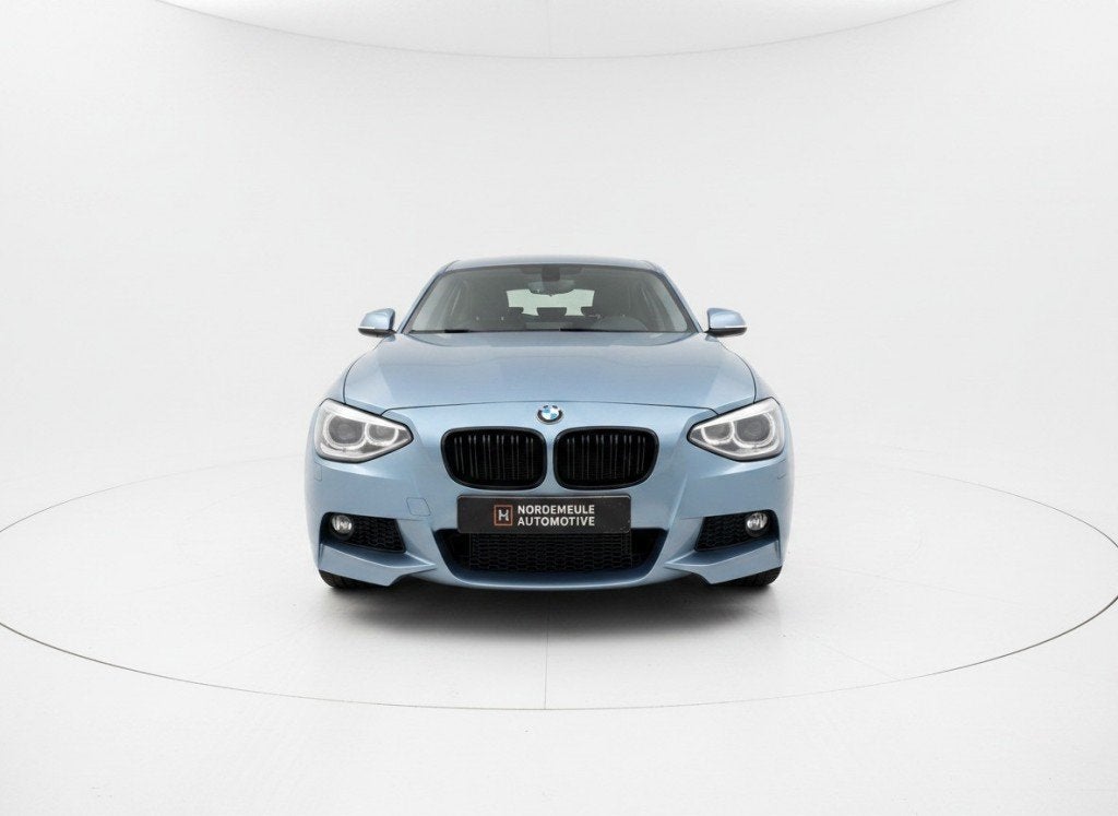 Bmw 1-SERIE 120D M sport HIGH EXECUTIVE, PANO, AUT, STOELVW, Auto's, Euro 5, 4 cilinders, Blauw, Leder