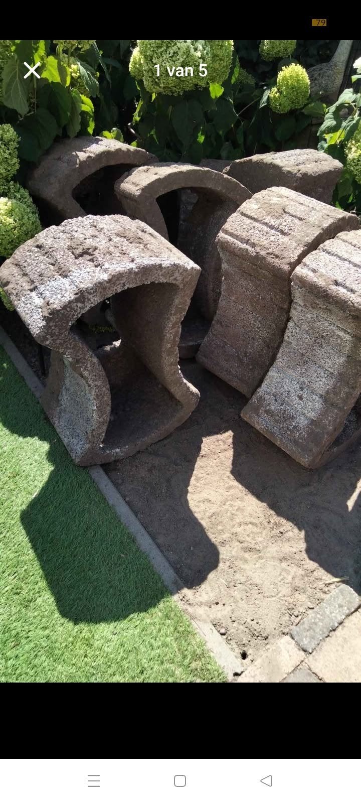 7 betonnen border/palissade makkelijk laden  aan straat, Ophalen, Gebruikt, Minder dan 25 cm, Border
