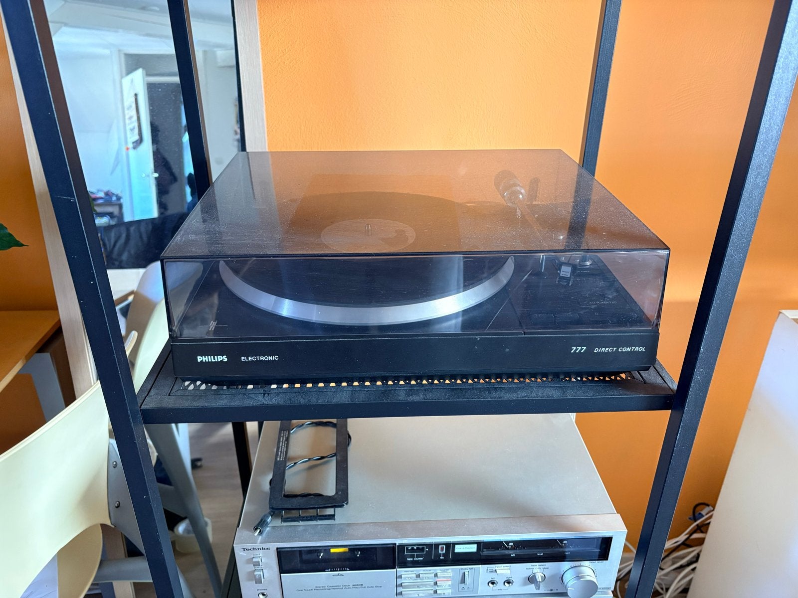 Philips 777 Direct Control Platenspeler + Technics Stereoset, Ophalen, Philips, Gebruikt, Cassettedeck