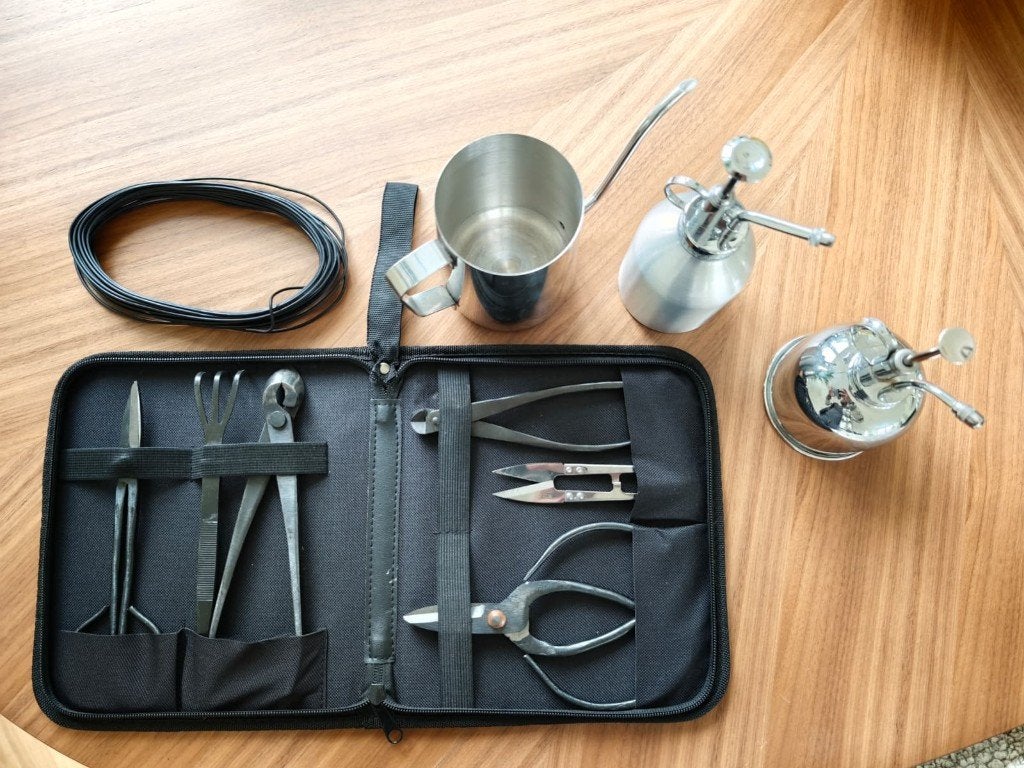 Bonsai Gereedschap Set met Gieter en Sproeiers, Volle zon, Bloeit niet, Minder dan 100 cm, Overige soorten