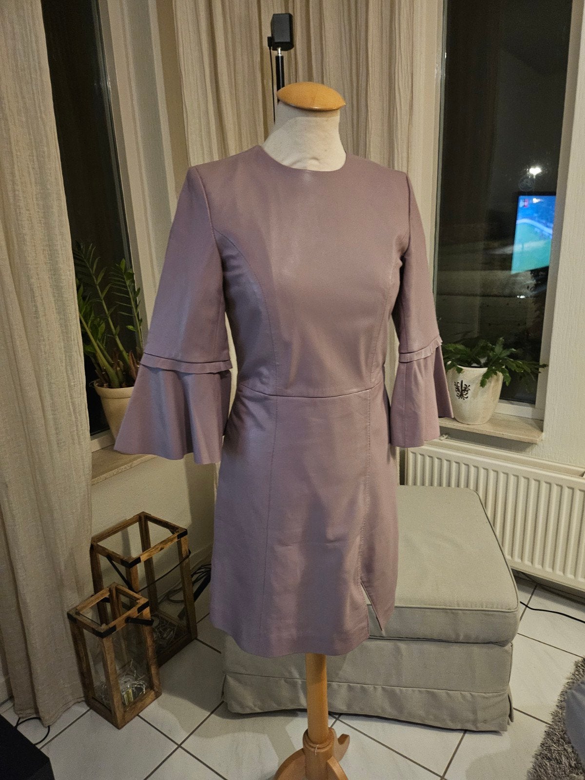 Cigno Nero Leren Jurk, Kleding | Dames, Jurken, Nieuw, Maat 34 (XS) of kleiner, Paars, Boven de knie, Ophalen of Verzenden