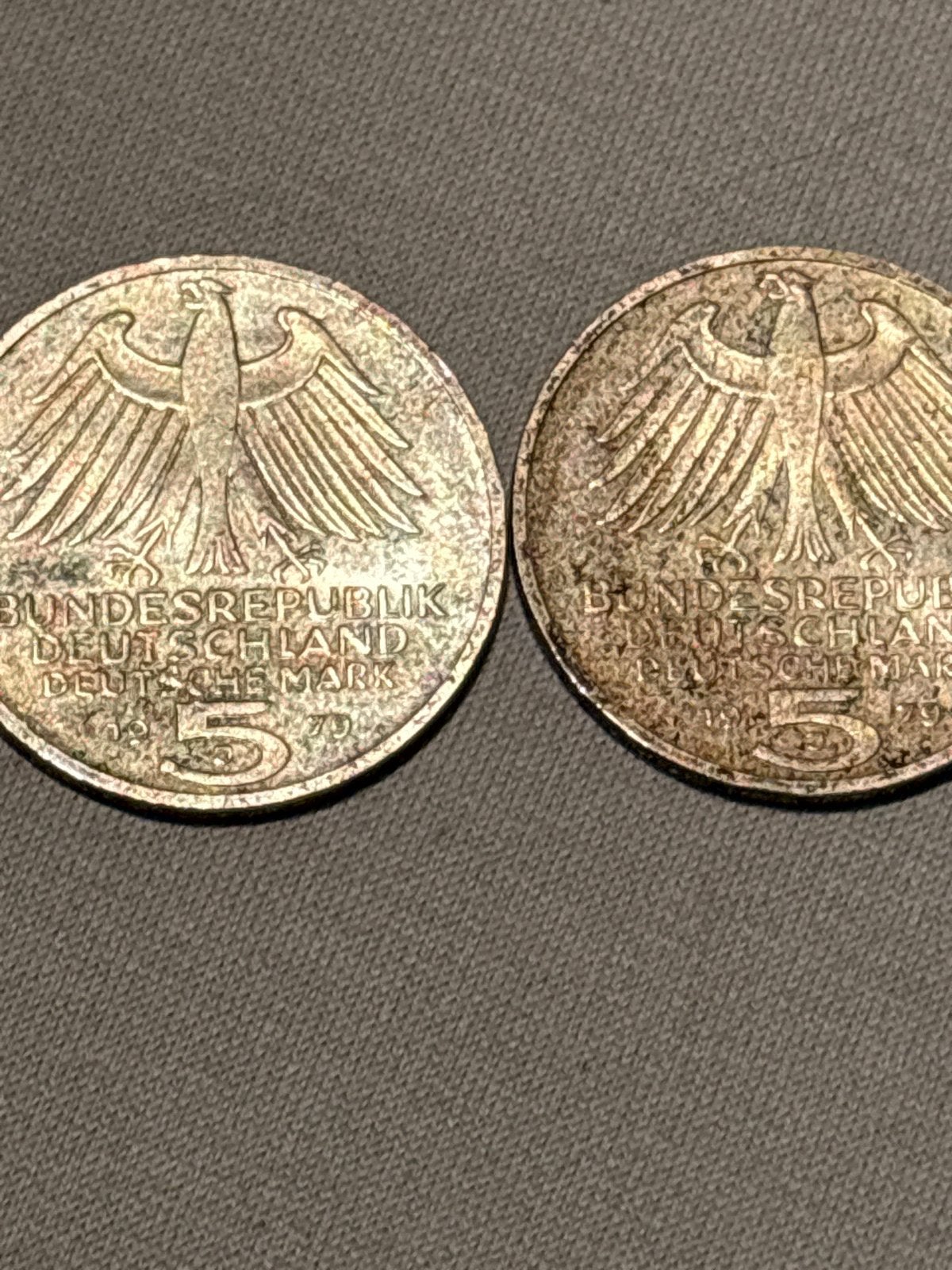 2x Duitse 5 DM Herdenkingsmunt 1979 - Zilver, Ophalen of Verzenden, Duitsland, Setje, Zilver