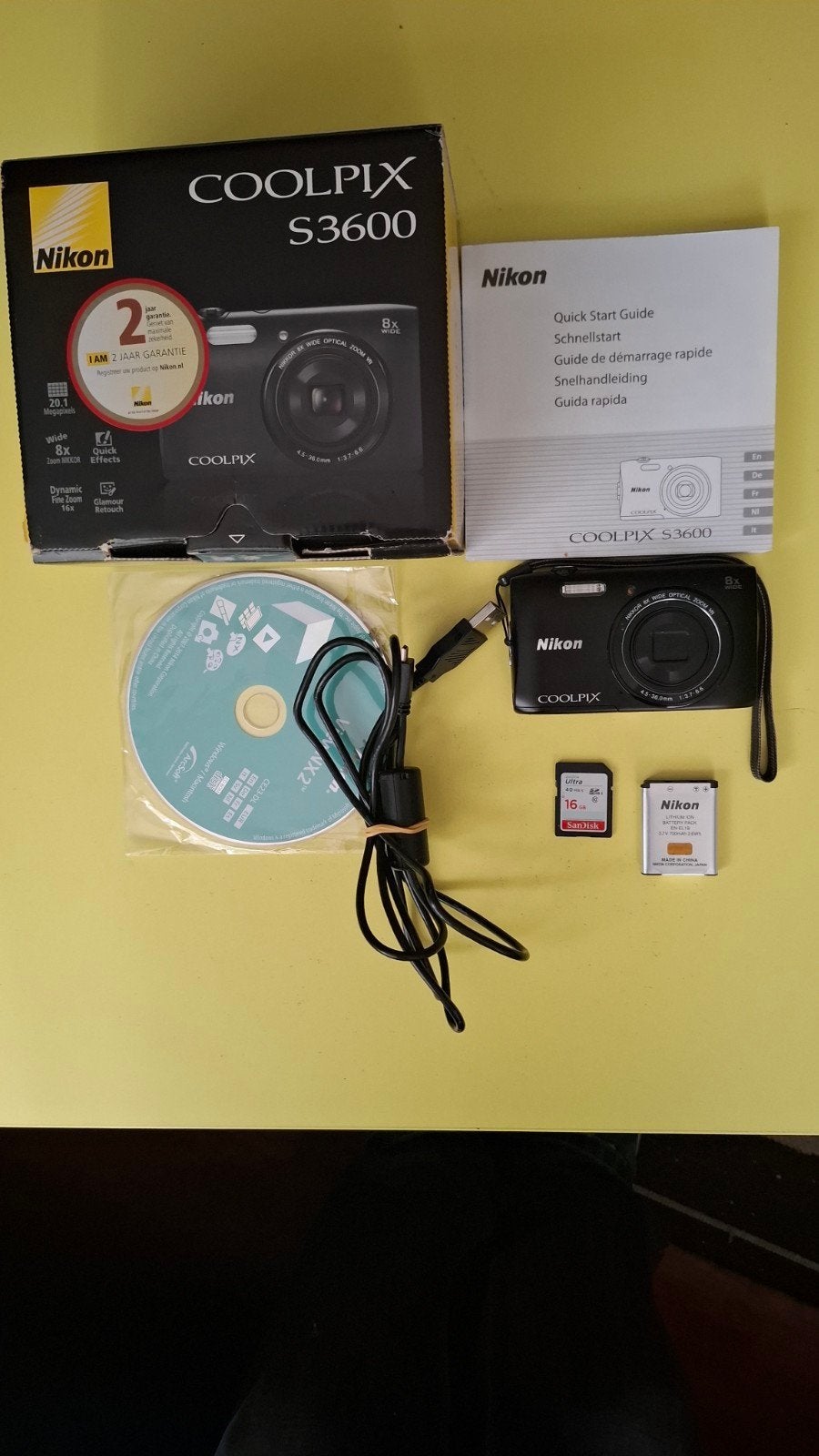 Nikon Coolpix S3600 Compactcamera - Zo goed als nieuw, Audio, Tv en Foto, Fotocamera's Digitaal, Handleiding, Zo goed als nieuw