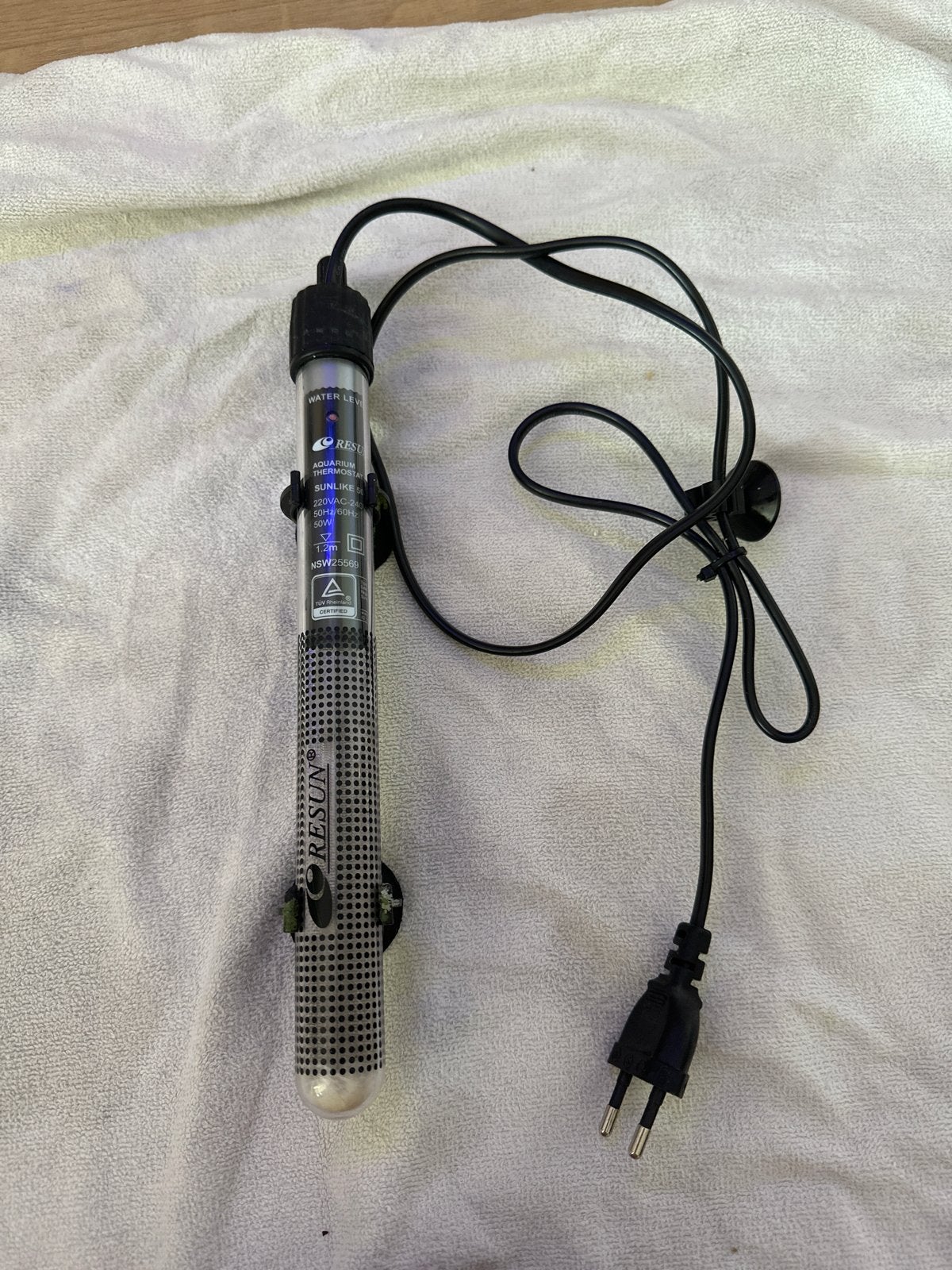 Resun 50W aquarium verwarming met thermostaat, Ophalen of Verzenden, Verwarming, Zo goed als nieuw, Verlichting of Verwarming