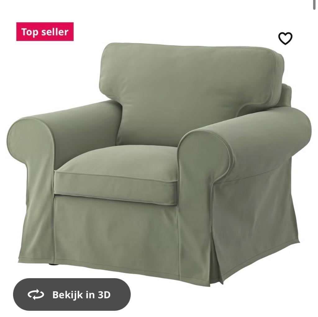 Fauteuil saliegroen IKEA, Ophalen, 75 tot 100 cm, Zo goed als nieuw, Stof
