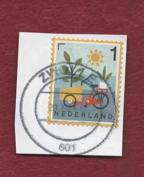 4124 - Echt Hollands '23 - Bakfiets - gebr (pst.st. Zwolle), Ophalen of Verzenden, Na 1940, Gestempeld
