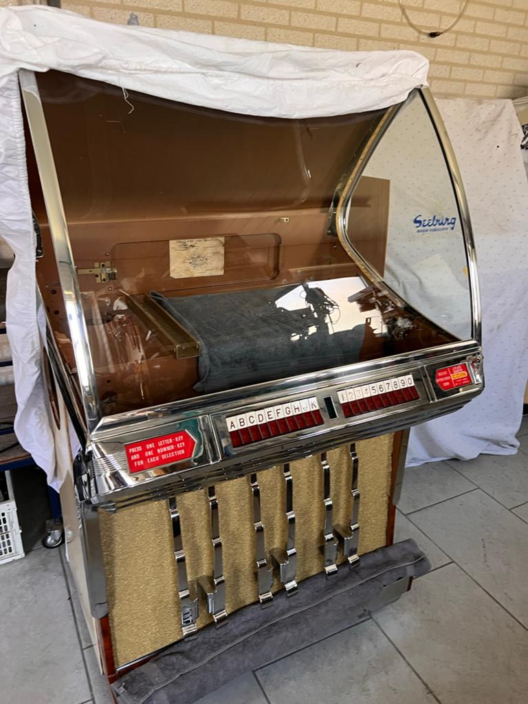Gezocht: Originele zijruiten voor Seeburg HF 100 Rjukebox, Ophalen, Gebruikt, 1950 tot 1960, Seeburg