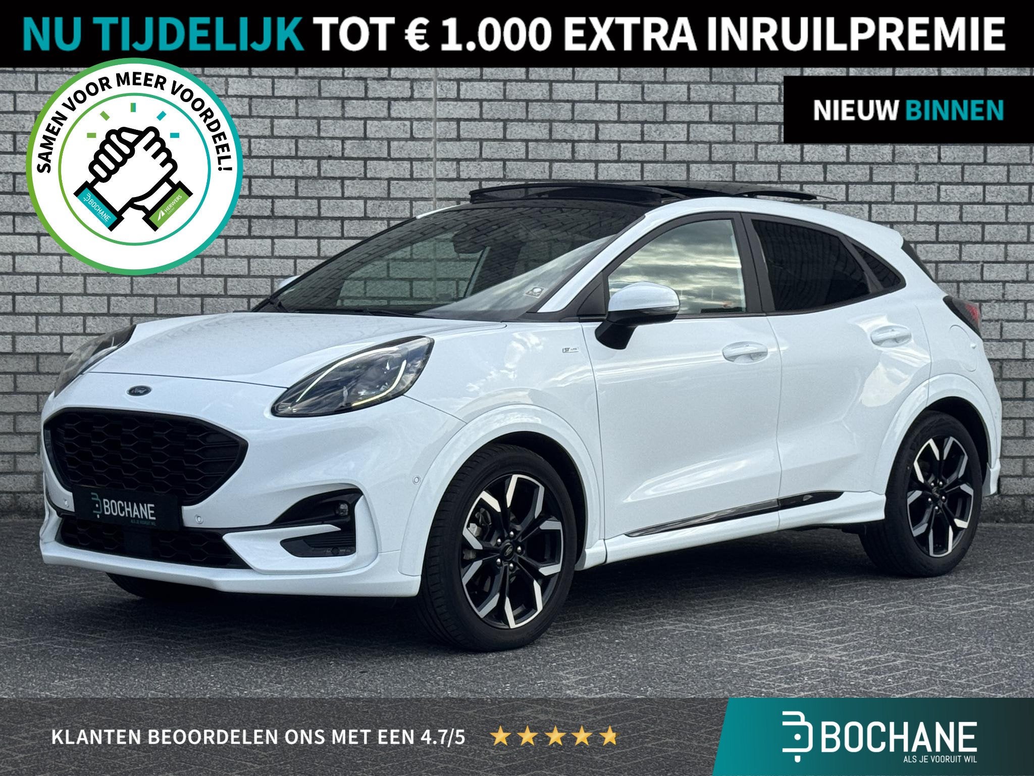 Ford Puma 1.0 EcoBoost ST-Line X | Schuif /- kanteldak | Stu, Auto's, 125 pk, Met garantie (alle), 1226 kg, Leder en Stof