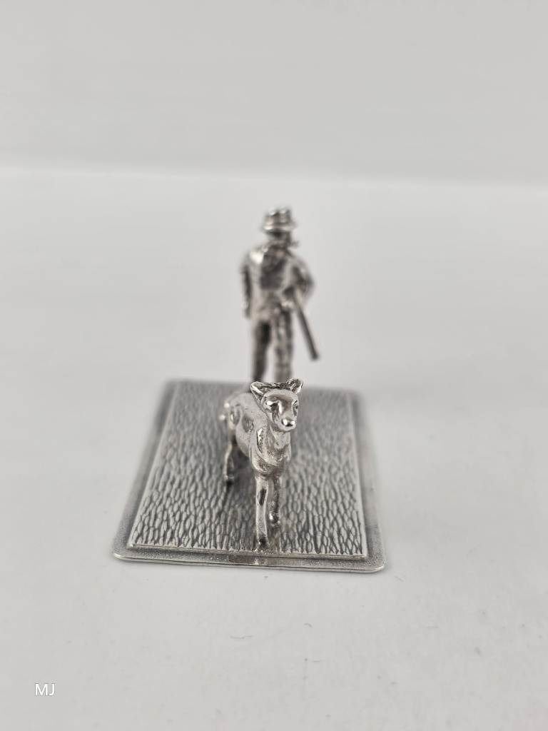 Zilveren miniatuur Jager                                Z184, Ophalen of Verzenden, Zilver
