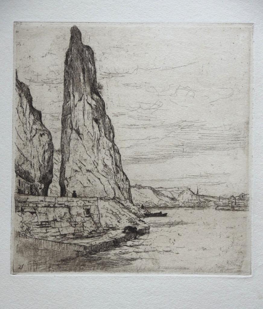 Philippe Zilcken ets "Dinant 21", met grote marges, Ophalen, Minder dan 50 cm, Oorspronkelijke maker, Overige typen