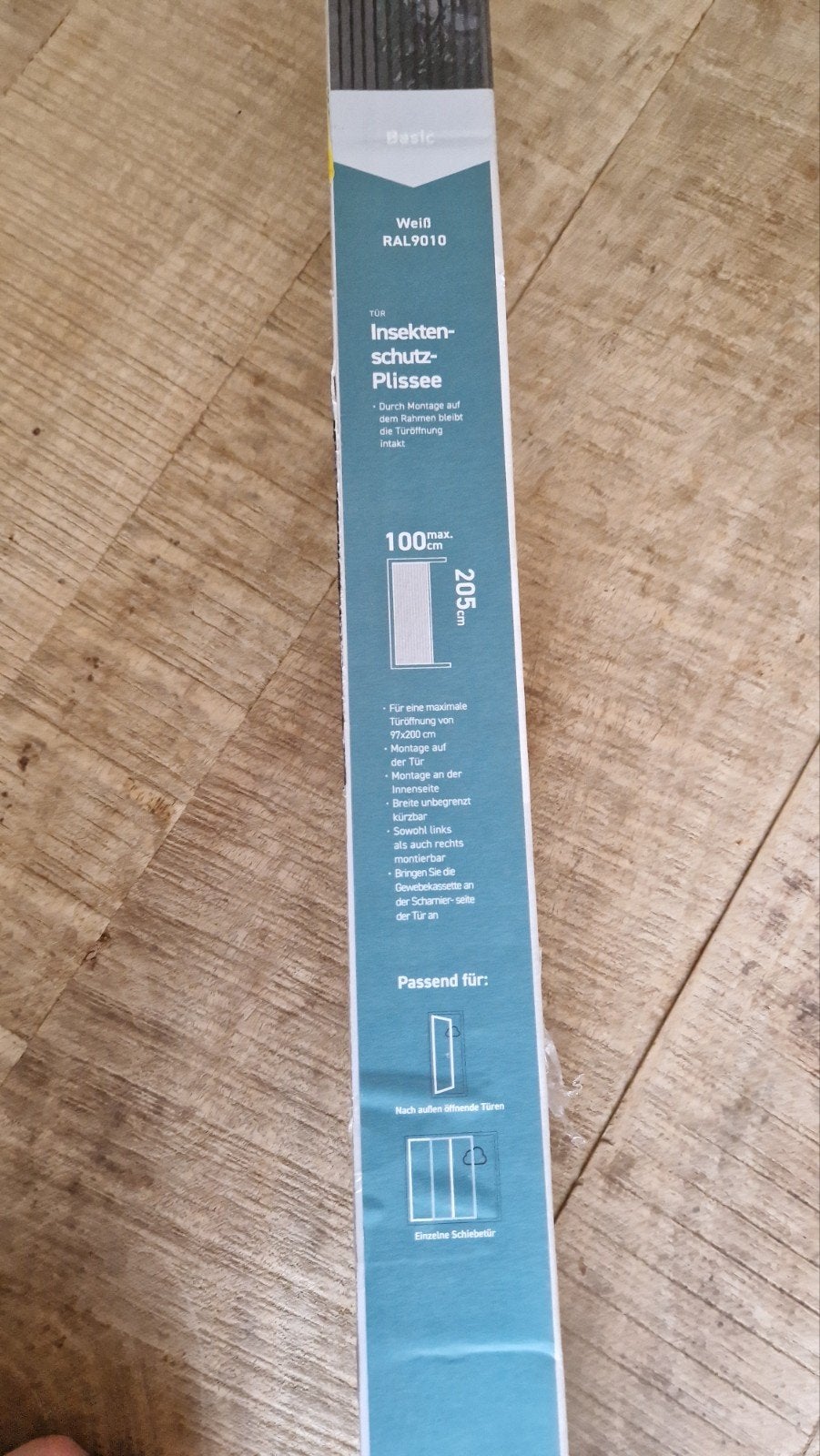 Livn Plisséhordeur Wit RAL9010 - Max. 100x205 cm, Schuifdeur, 80 tot 100 cm, Hordeur, Nieuw